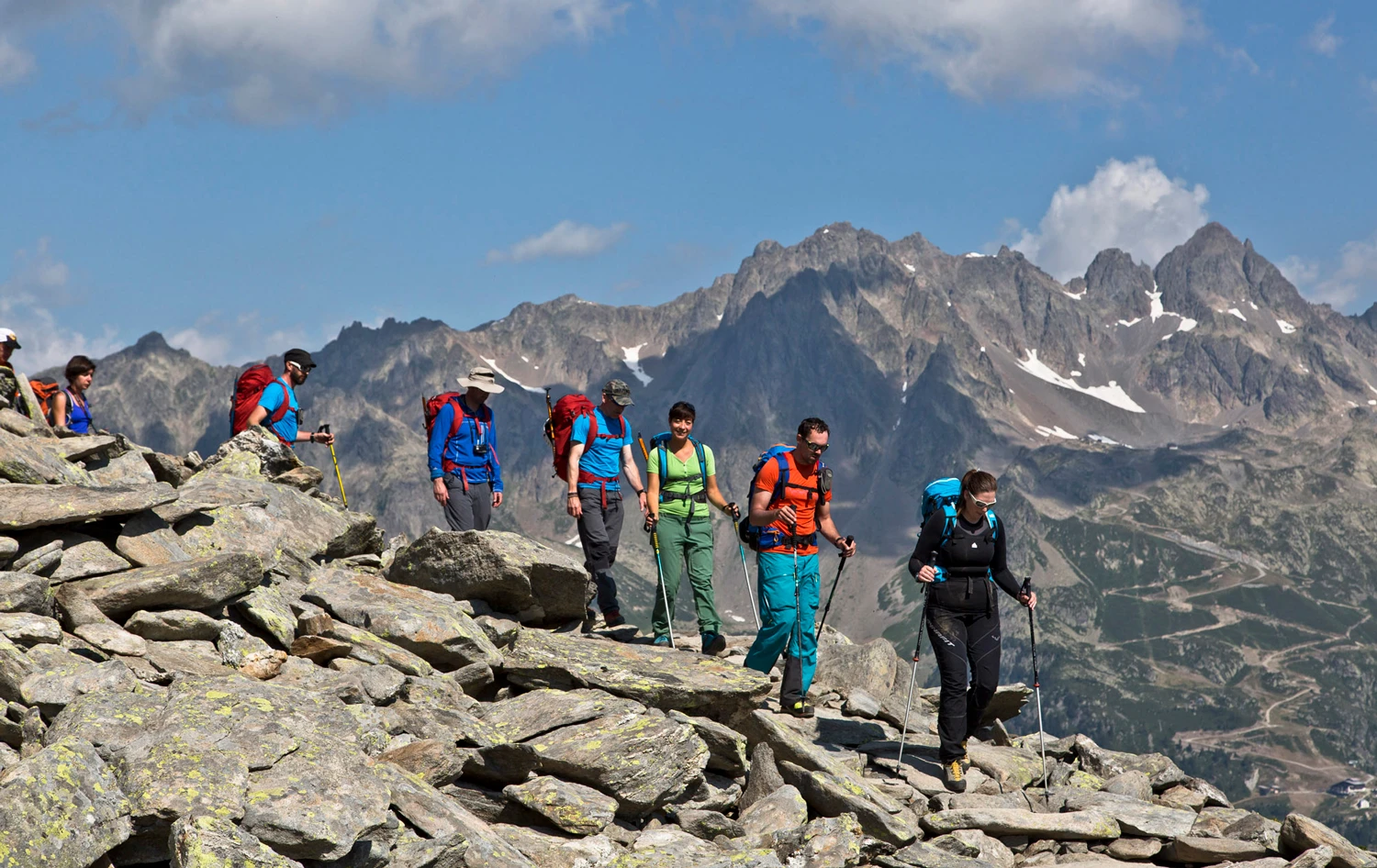 Wandelgroep op de Tour du Mont Blanc