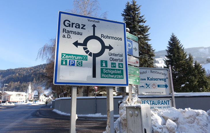 verkeersbord in Oostenrijk