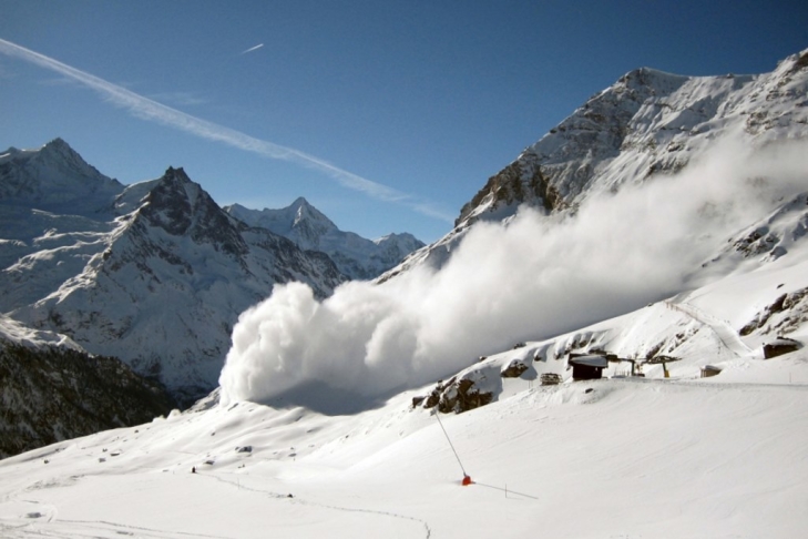 Lawinefoto in een skigebied