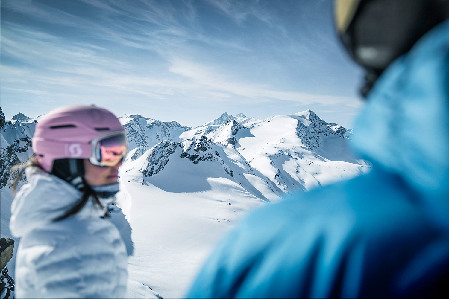Aussicht auf Bergpanorama beim Skifahren Kitzsteinhorn