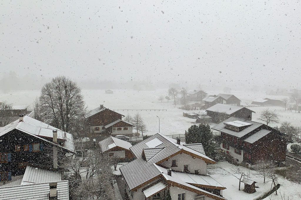 Sneeuw in het dorp