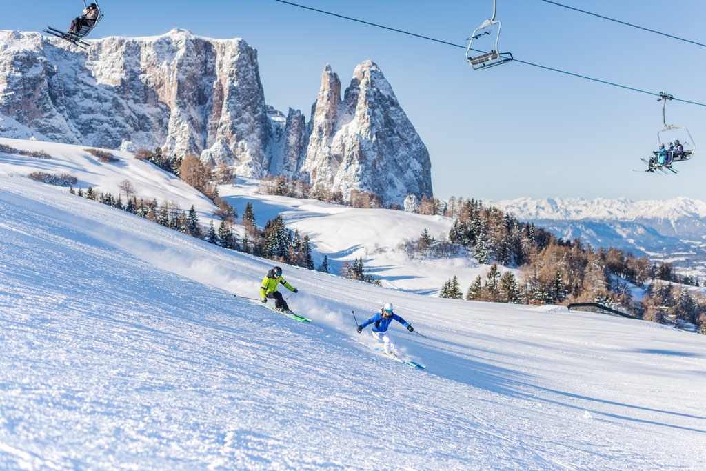 Skiën op de Seiser Alm in Zuid-Tirol